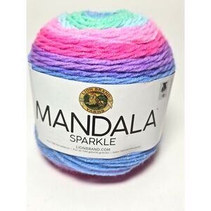Lion Brand Mandala Yarn Cake Sparkle Draco Rated 3 Acrylic 328 Yds.
